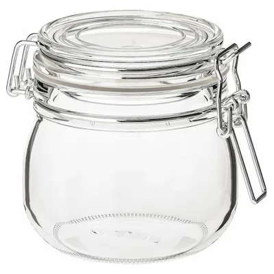KORKEN jar with lid 0.5 L clear glass, 00213544