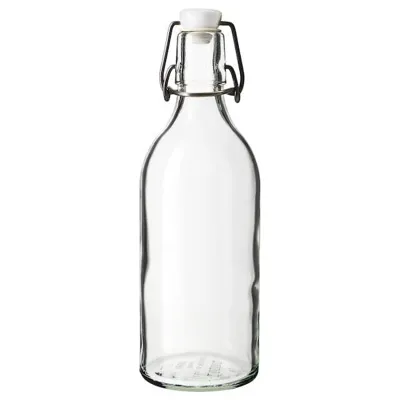 KORKEN bottle with stopper 0.5 L clear glass, 00322473