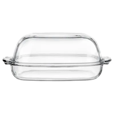BUREN oven/serving dish with lid 42x26 cm clear glass, 00455024