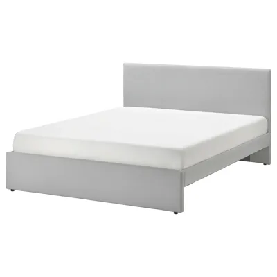 GLADSTAD Upholstered bed frame, Kabusa light grey, 150x200 cm, 00490452