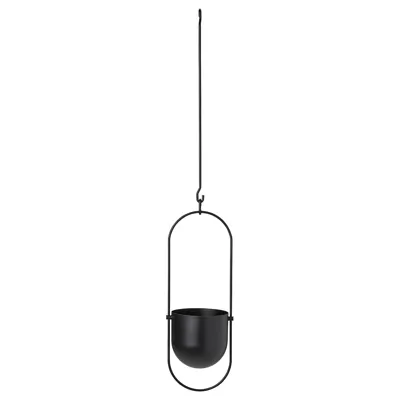 CHILISTRAN Hanging planter, in/outdoor black 12 cm, 00511826