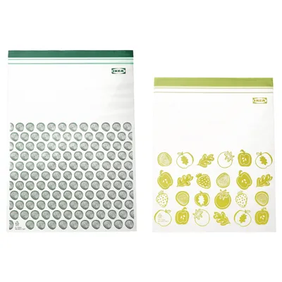 ISTAD Resealable bag, patterned/green, 6/4.5 l, 00525687