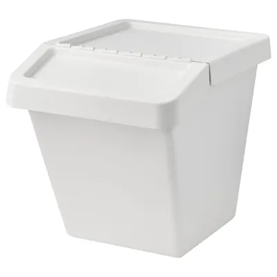 SORTERA Waste sorting bin with lid, white 60 l, 10255901