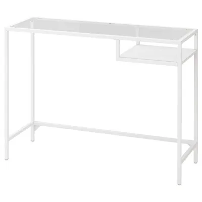 VITTSJO Laptop table, white/glass 100x36 cm, 10303445