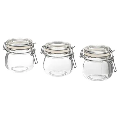 KORKEN jar with lid 13 cl clear glass, 10325112