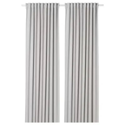 MAJGULL Room darkening curtains, 1 pair, light grey 145x250 cm, 10346751