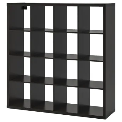 KALLAX Shelving unit, black-brown, 147x147 cm, 10351889