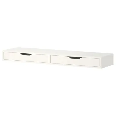 EKBY ALEX Shelf with drawers, white 119x29 cm, 10363514