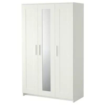 BRIMNES wardrobe with 3 doors 117x190cm white, 10407928