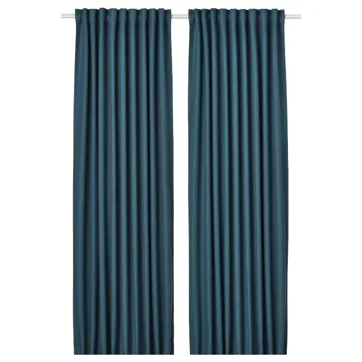 ANNAKAJSA Room darkening curtains, 1 pair, blue, 145x250 cm, 10462991