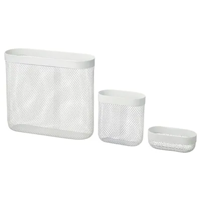 SKADIS Storage basket, set of 3, white, 10517762