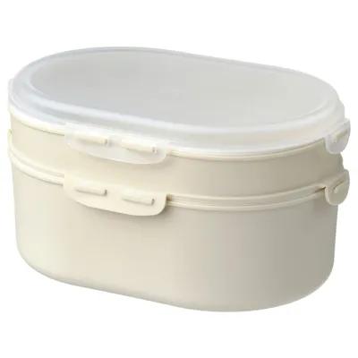 UTBJUDA Stackable lunch box for dry food, light grey-beige, 10518653