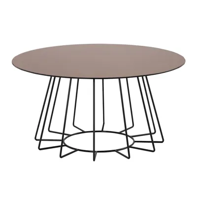 CYRUS Coffee table, Black/bronze, 80cm, 132040
