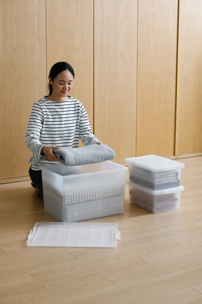 PP Matte Plastic Storage Box For Sundry((L), Clear, 52*35.5*32.7Cm 4589767195106