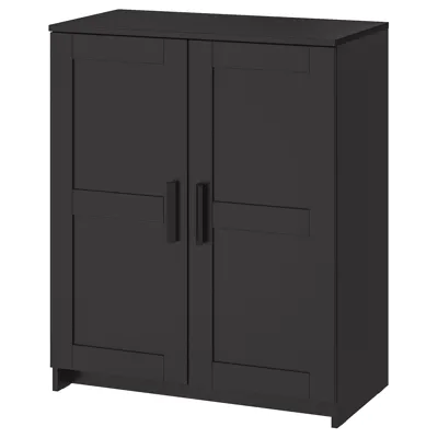 BRIMNES Cabinet with doors, black, 78x95 cm, 20351860