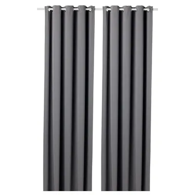 HILLEBORG Block-out curtains, 1 pair, grey, 145x250 cm, 20425031