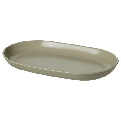 FARGKLAR Serving plate, matt green 32x18 cm, 20477204