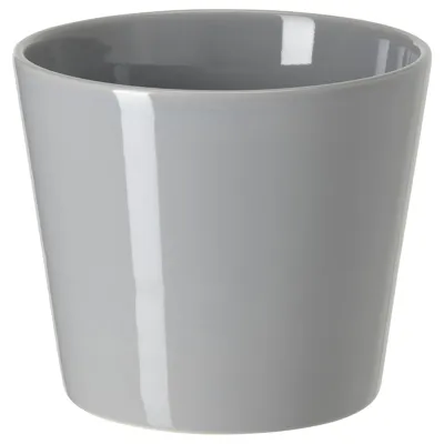 SKOGSVINBAR Plant pot, in/outdoor grey, 12 cm, 20508451