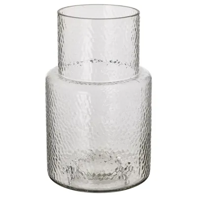 KONSTFULL vase, clear glass/patterned, 26 cm, 20511967
