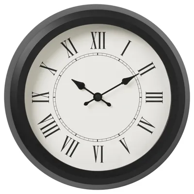 NUFFRA Wall clock, low-voltage/black, 25 cm, 20540837