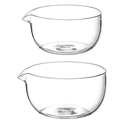 Heat-Resistant Glass Bowl With Deflector Set Of 2, Transparent, 250ml+380ml 4589767251192