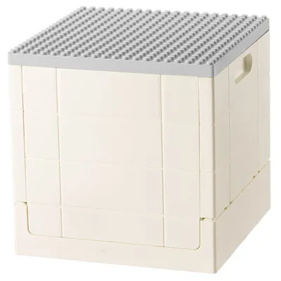 Lego Foldable Storage Box, White; Grey Lid, 32*32*32Cm 4589767245870