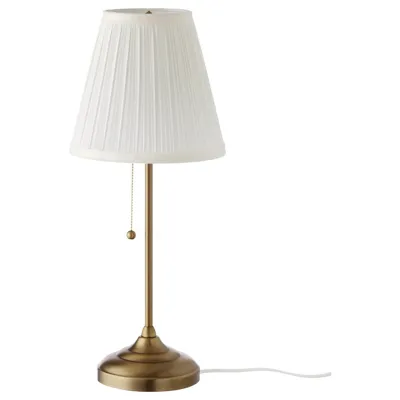 ARSTID table lamp, brass/white, 60321376
