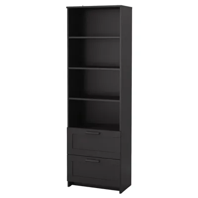 BRIMNES Bookcase, black, 60x190 cm, 30351685