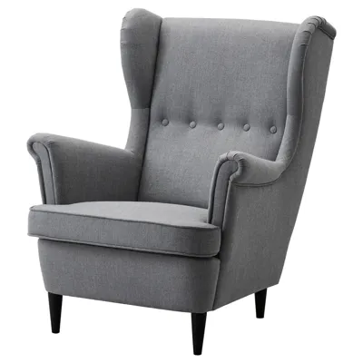 STRANDMON Wing chair, Nordvalla dark grey, 30359827