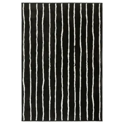 GORLOSE Rug, lowpile, black/white, 133x195 cm, 30320849