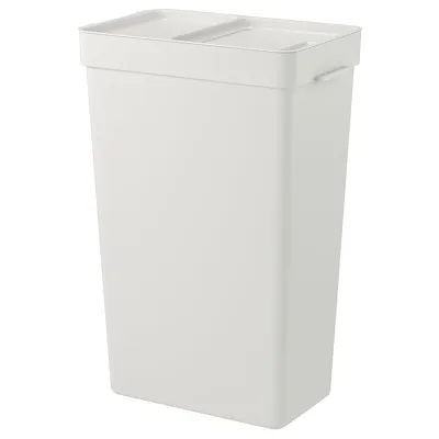 HALLBAR Bin with lid, light grey, 35 l, 30420207