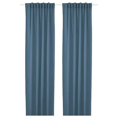 HILJA Curtains, 1 pair, blue 145x250 cm, 30463027