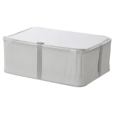 HEMMAFIXARE storage case, fabric striped 34x51x19 cm, 30503924