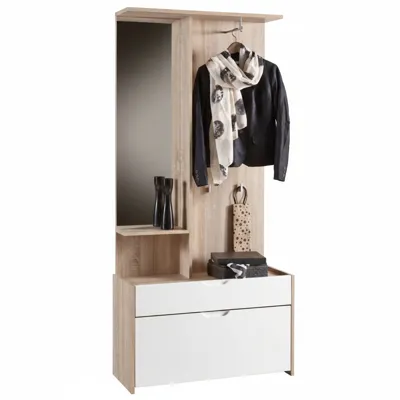 DEMEYERE Kali Shelving Unit 88.9x36.2x193.1cm - Brushed Oak/Hgloss White