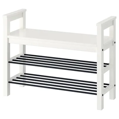 HEMNES Bench with shoe storage, white, 85x32x65 cm, 40243799