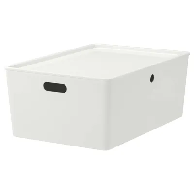 KUGGIS Box with lid, white 37x54x21 cm, 40280206