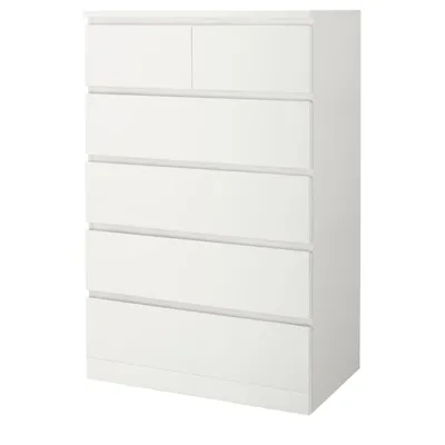 MALM Chest of 6 drawers, white 80x123 cm, 40354645