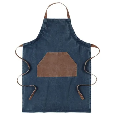 GRILLTIDER apron, blue/brown, 69x92 cm, 40542185