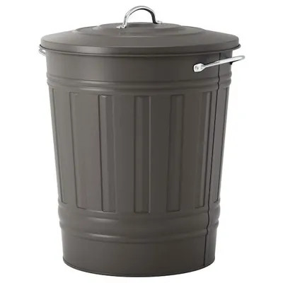 KNODD Bin with lid, grey 40 l, 50315314