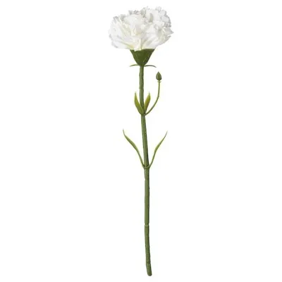 SMYCKA artificial flower 30cm, carnation/white, 50333596