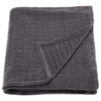 YLVALI Throw, dark grey, 130x170 cm, 50447319