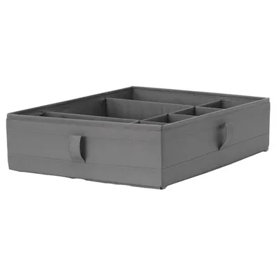 SKUBB Box with compartments, dark grey 44x34x11 cm, 50472969