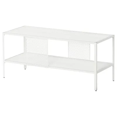 BAGGEBO TV bench, metal/white, 90x35x40 cm, 50483878