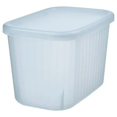 RYKTA Storage box with lid, transparent, 12x18x12 cm/1.5 l, 50533208