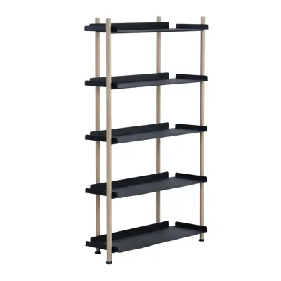 EMBRY 5-tier Shelf, Black/smoke oak, 86x31x137 cm, 522006