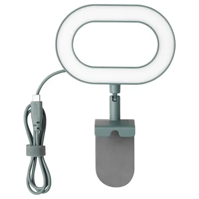 STANKREGN LED ring lamp, dimmable/turquoise, 00542154