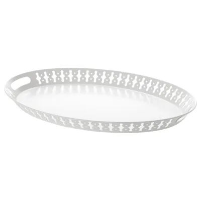 ROMANTISK tray, white, 52x39 cm, 60175676