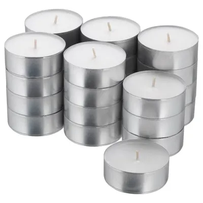 GLIMMA Unscented candle in metal cup, 60176119