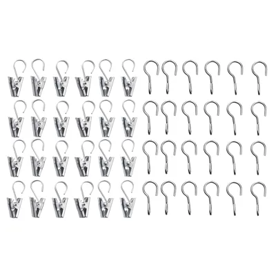 RIKTIG Curtain hook with clip, 24 pieces, 60212202