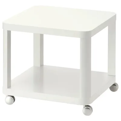TINGBY Side table on castors, white, 50x50 cm, 60295928